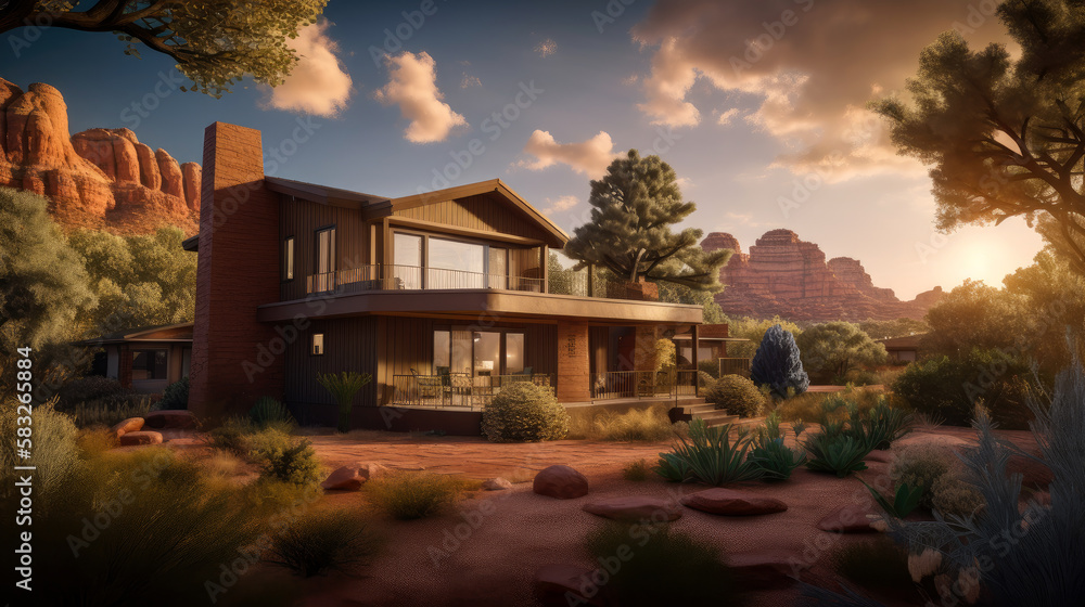 A modern home in Sedona, Arizona by generative AI