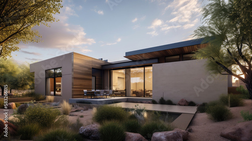 A modern adobe home in Paradise Valley, Arizona by generative AI