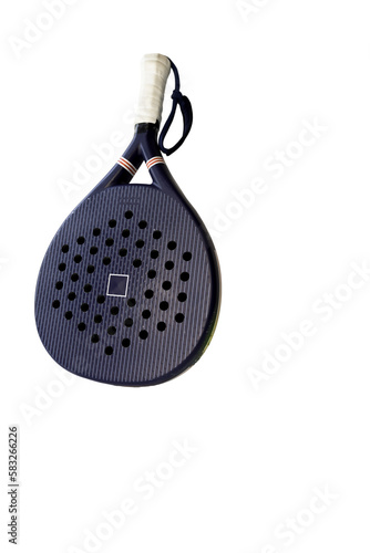 blue professional paddle tennis racket isolated on transparent background