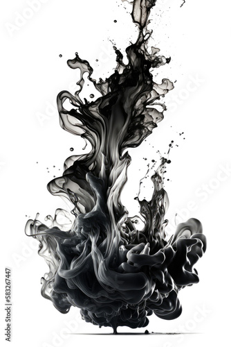 Black ink in water. abstract background. Generative ai