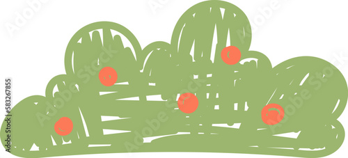Bush drawn by pencil