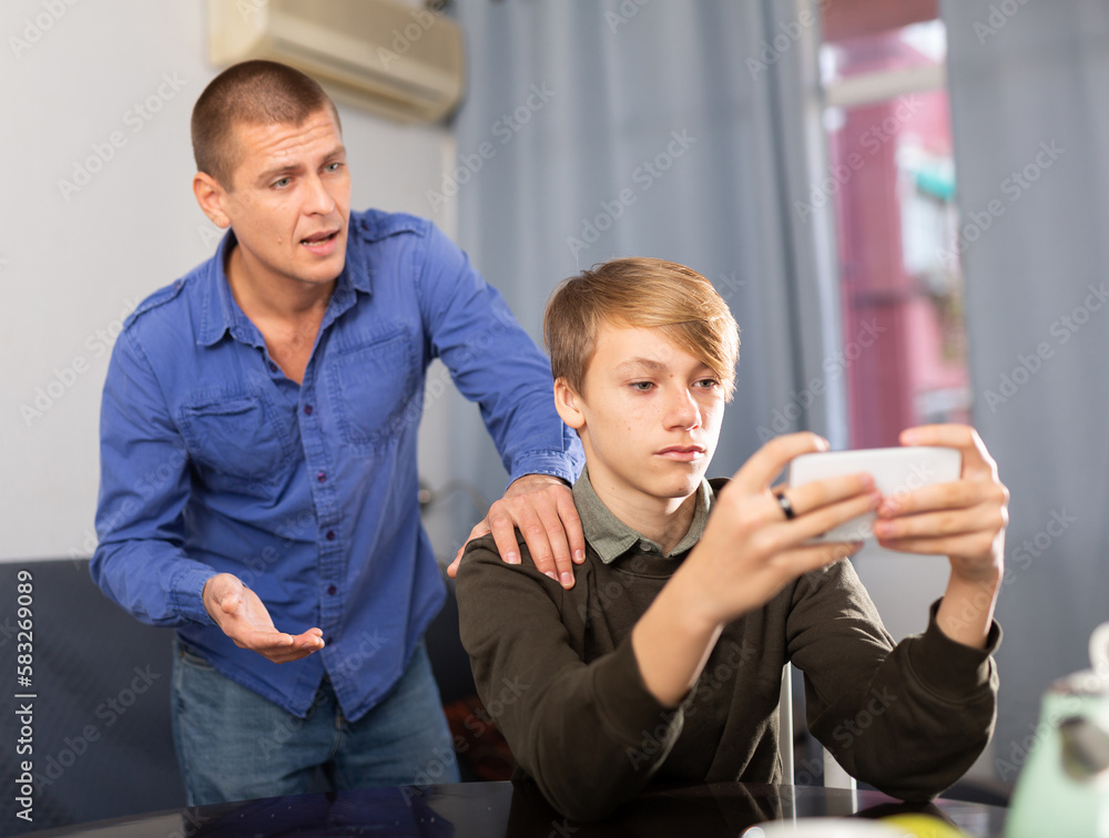 Adult man and his teenage son offended at each other after quarrel