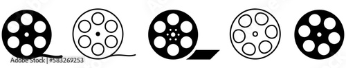 Film reel icons. Symbol for website design, logo, app, UI. Vector illustration, EPS10