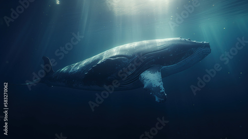 Whale  Underwater  Generative AI  Illustration