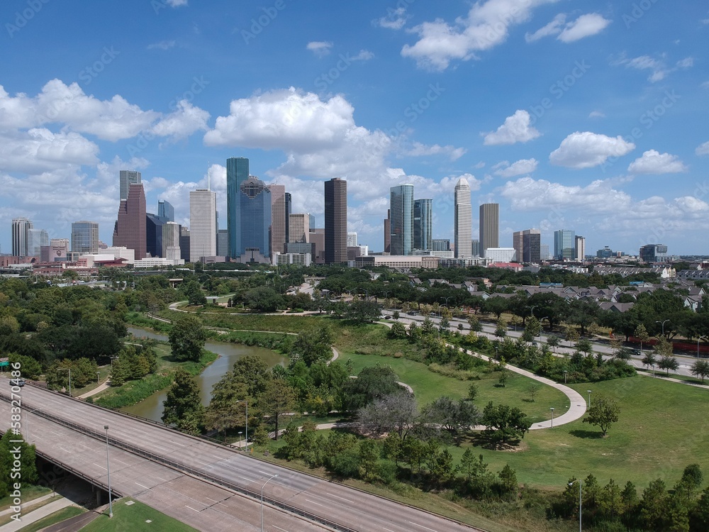 Houston Downtown on a bright day.