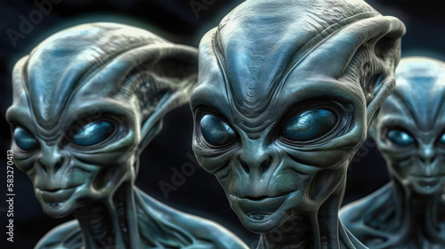 Alien portrait created with generative AI technology