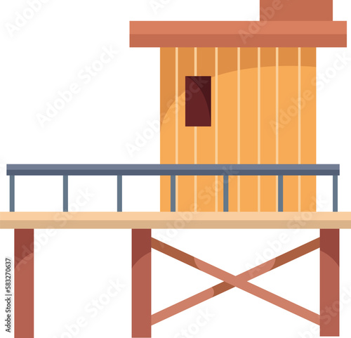 Wooden lifeguard station