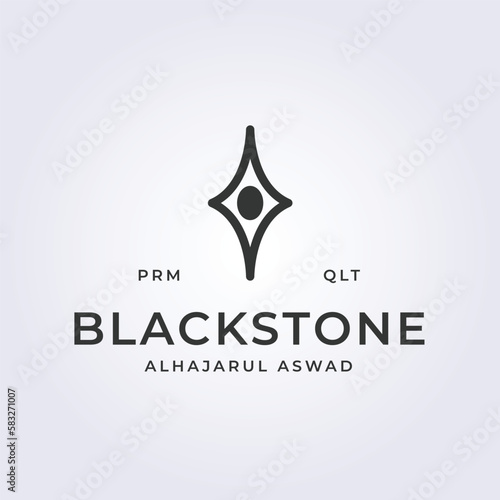 blackstone alhajarul aswad logo mecca hajj vector illustration design photo