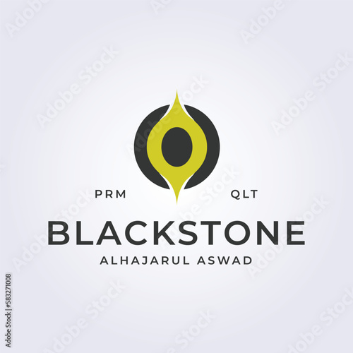 alhajarul aswad blackstone mecca hajj logo vector illustration design umrah