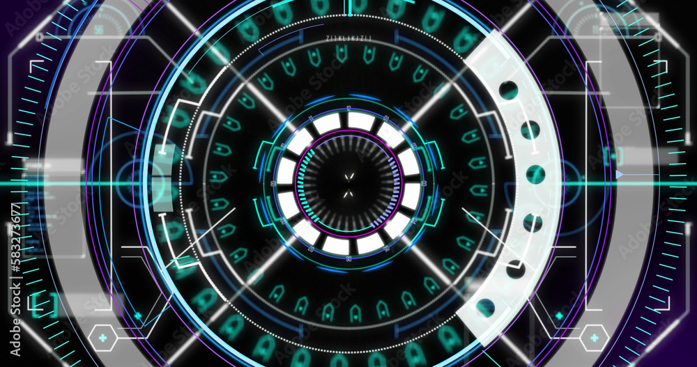 Naklejka premium Image of scope scanning and data processing