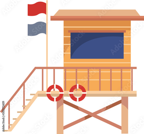 Wooden lifeguard station