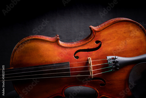 Violin on Grey Background with shadow