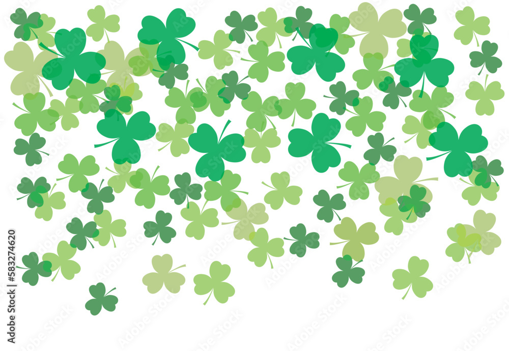 Green shamrock clover leaves. Vector outline illustration and background. Green shamrock clover leaves. Vector outline illustration and background.
