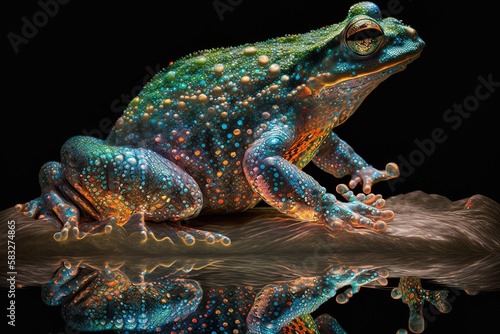 A Sparkling Kingdom in an Iridescent Skin: Undulating Tales of a Glittering Frog Generative AI