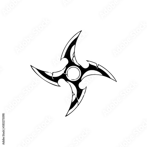vector illustration of ninja shuriken weapon