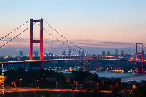 15 July Martyrs Bridge in the Sunset Photo, Beylerbeyi Uskudar, Istanbul Turkiye © raul77