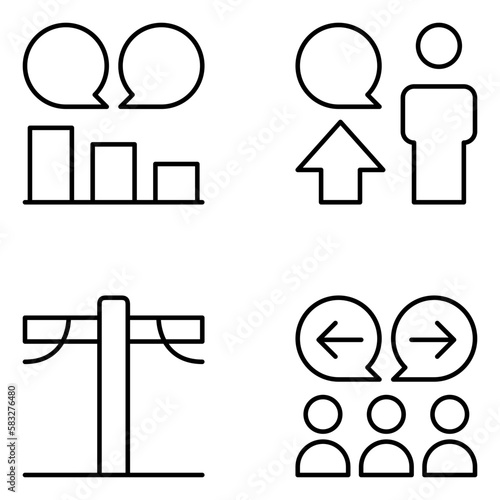 Communication Vector Line Icons