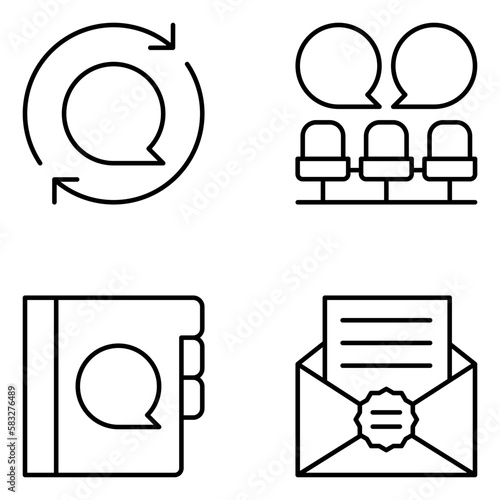 Communication Vector Line Icons