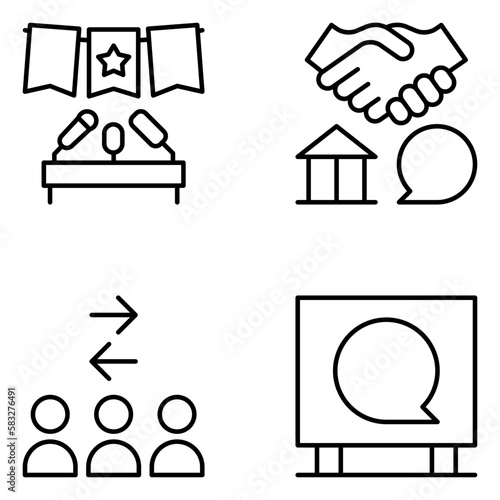Communication Vector Line Icons