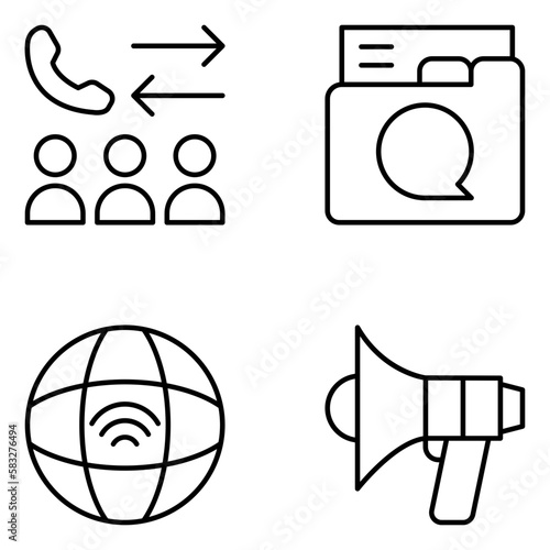 Communication Vector Line Icons