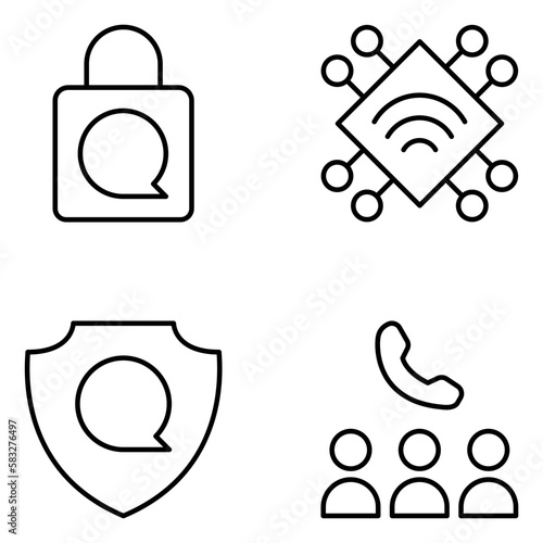 Communication Vector Line Icons