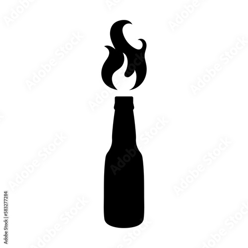 Molotov cocktail icon isolated on white. Vector element.