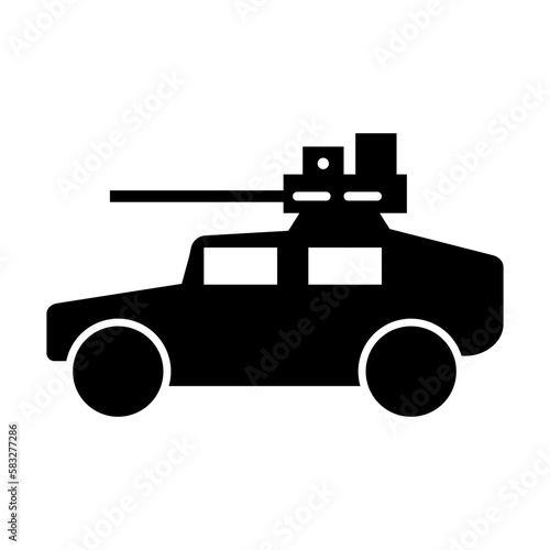 Military vehicle icon. Armored car vector icon.