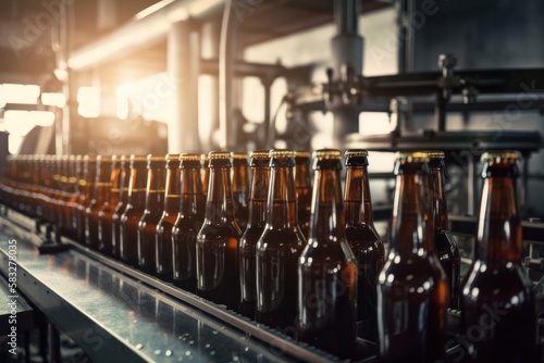 Inside a Craft Beer Bottling Factory  A Visual Tour. Line Beer Bottling Process  GENERATIVE AI
