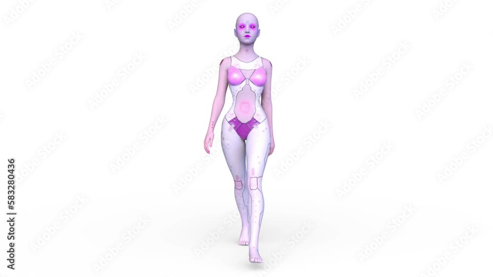 歩く女性サイボーグ 歩く女性サイボーグ