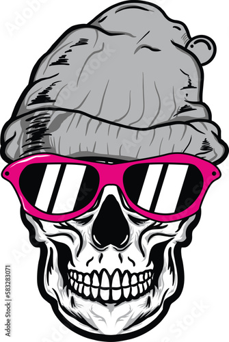 skull beanie and crossbones vector stock image illustrations