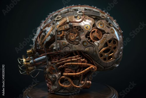 Steampunk Brain with Generative Mechanism. Generative AI
