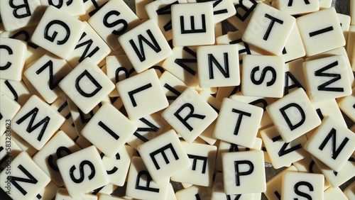 mixed up capital letters as background 