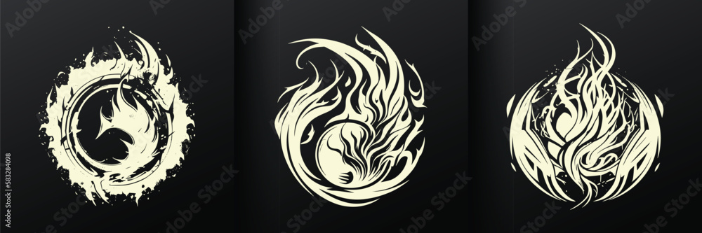 Logo abstract flame design collection for branding for coporate identity