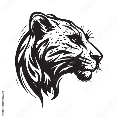 Tiger vector image on a white background. Vector illustration logo. Silhouette svg.