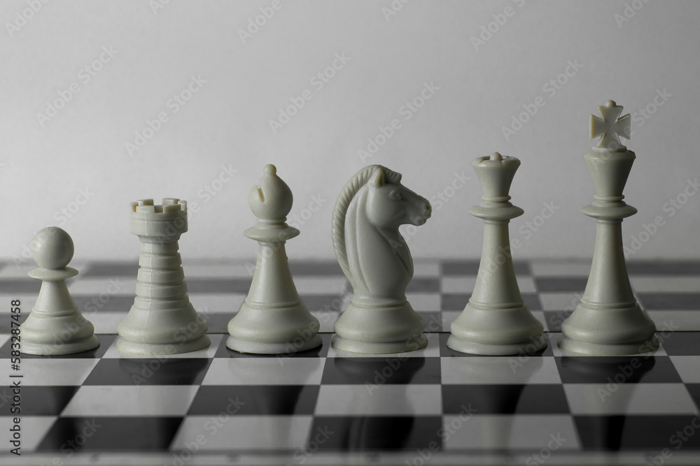 Chess game with white background. Chess game with white background.