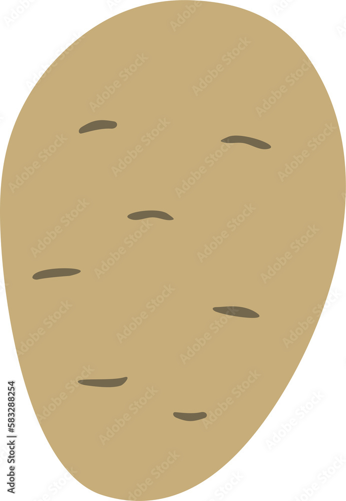 Hand drawn potatoes on a transparent background.