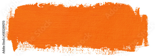 Orange block of paint  isolated on transparent background