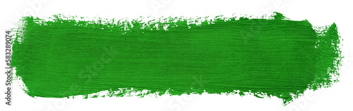 Green stroke of paint isolated on transparent background