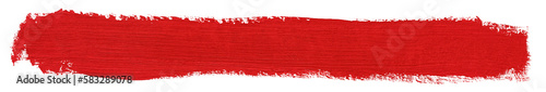 Fotografia, Obraz Red line of paint  isolated on transparent background