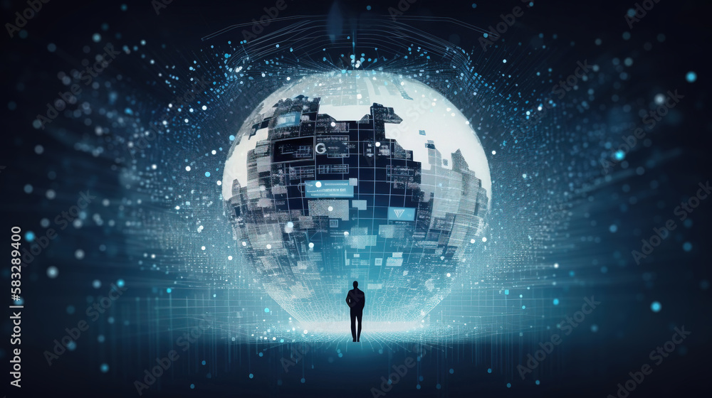 Obraz premium Big data technology concept. Generative Ai