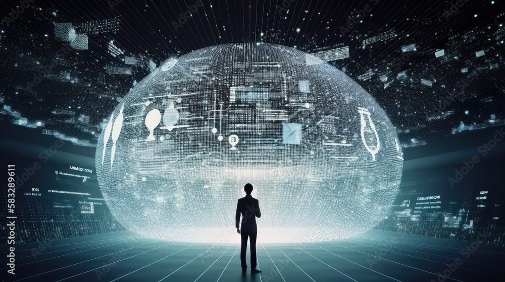 Fototapeta premium Big data technology concept. Generative Ai