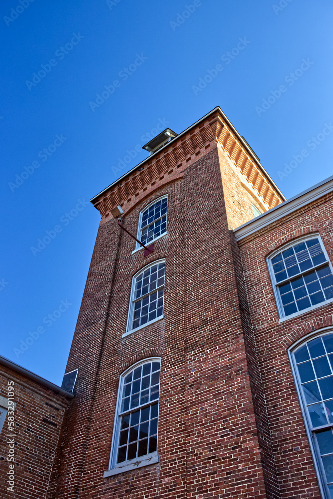Towering observation part of a traditional 19th century factory, Laurel, MD, USA Towering observation part of a traditional 19th century factory, Laurel, MD, USA