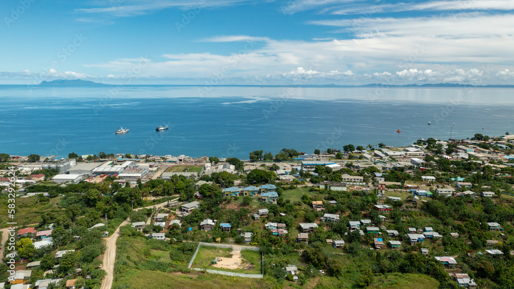 Looking out to Iron Bottom Sound from Honiara's eastern suburbs.
