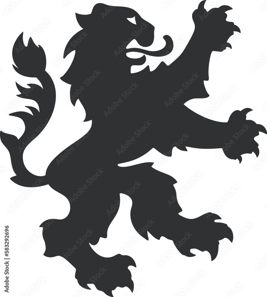 Fototapeta premium Heraldic lion draw