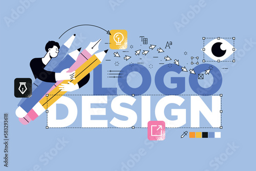 Vector illustration of logo design. Creative concept for web banner, social media banner, business presentation, marketing material.