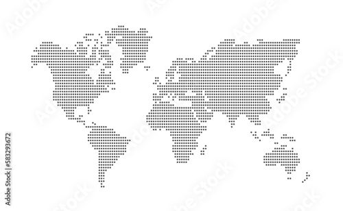 Dotted world map. Vector illustration.
