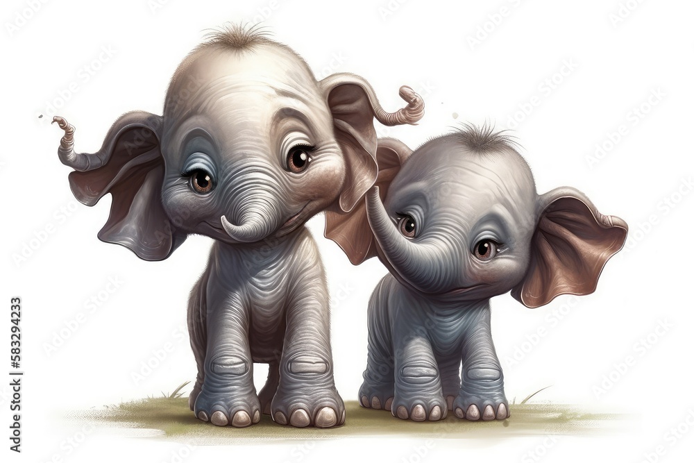3d elephant with a elephant