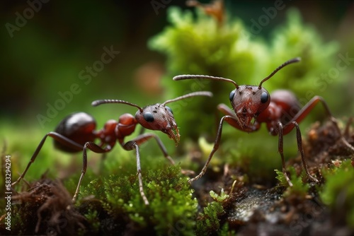red ants on leaf