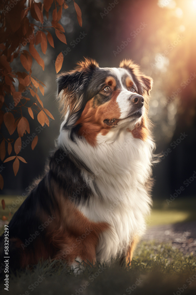 border collie dog in the park, generative ai border collie dog in the park, generative ai