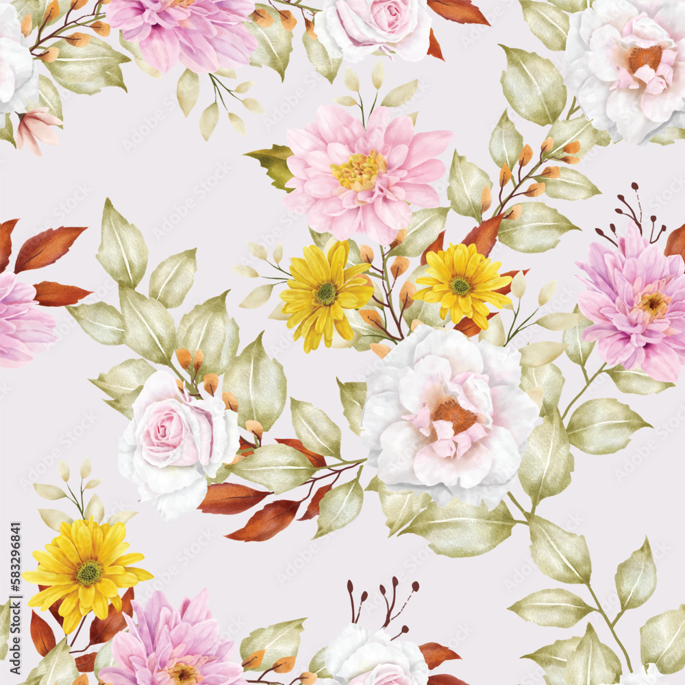 floral summer seamless pattern illustration floral summer seamless pattern illustration